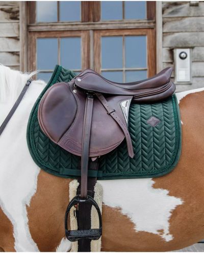 Velvet Pearls Pine Green Jump Saddle Pad (Full)