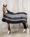 Heavy Fleece Rug Square Stripes 210x200cm (Black/Grey)