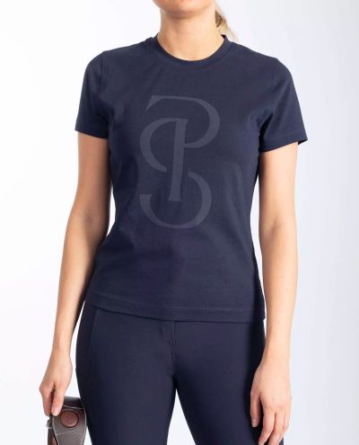 Navy Cotton Tee Signe S/S