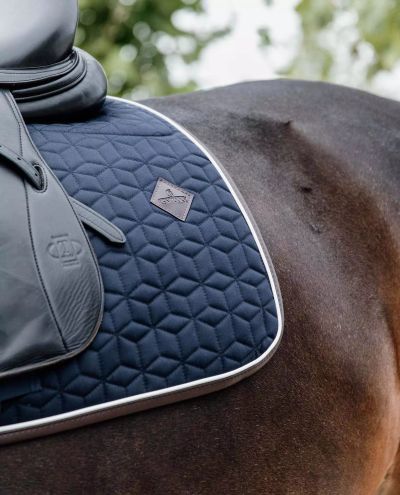 Skin Friendly Saddle Pad Dressage (Full) Star Quilting Navy