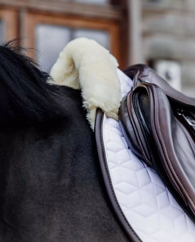 Skin Friendly Saddle Pad Dressage (Full) Star Quilting White