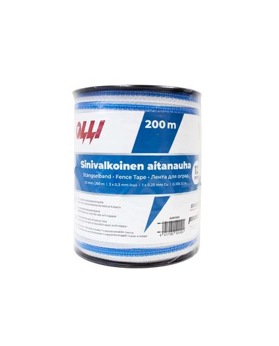 Olli Blå och vit stängseltejp 12mm/200m