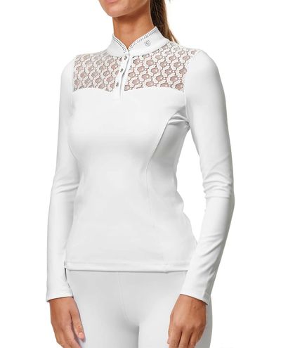 Crystal Champion Top Long Sleeve White 